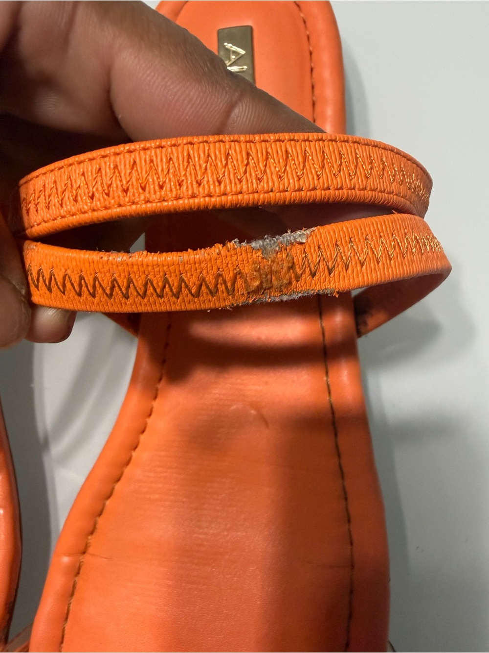 ALDO Orange Strappy Square-Toe Slide Sandals - Picture 4 of 7